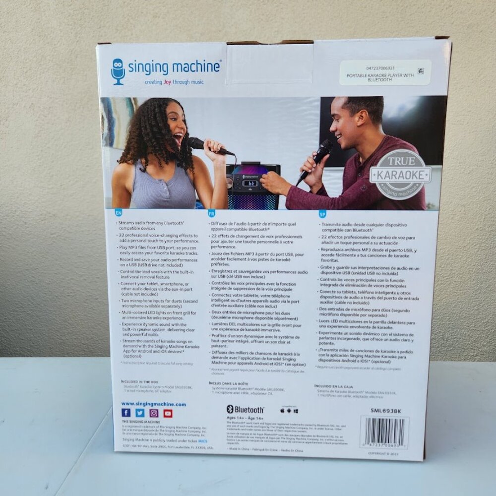 New Karaoke Singing Machine Portable Bluetooth Speaker Microphone Light Show Par - Picture 14 of 16